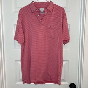 Fish Hippie Size Large polo shirt pink and blue
